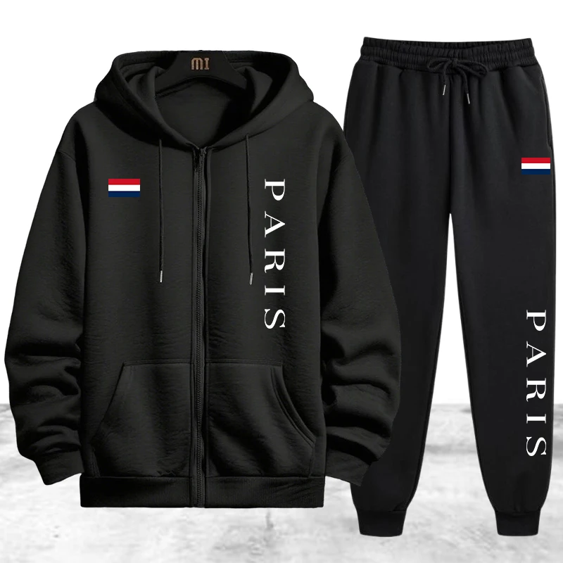 Winter Clothing Essentials - Tuta da uomo Paris Printing, casual,