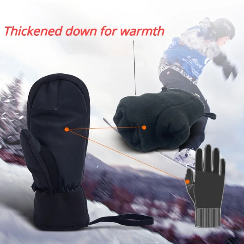 Waterproof Mitten Ski - Guanti da Sci Invernali Impermeabili con