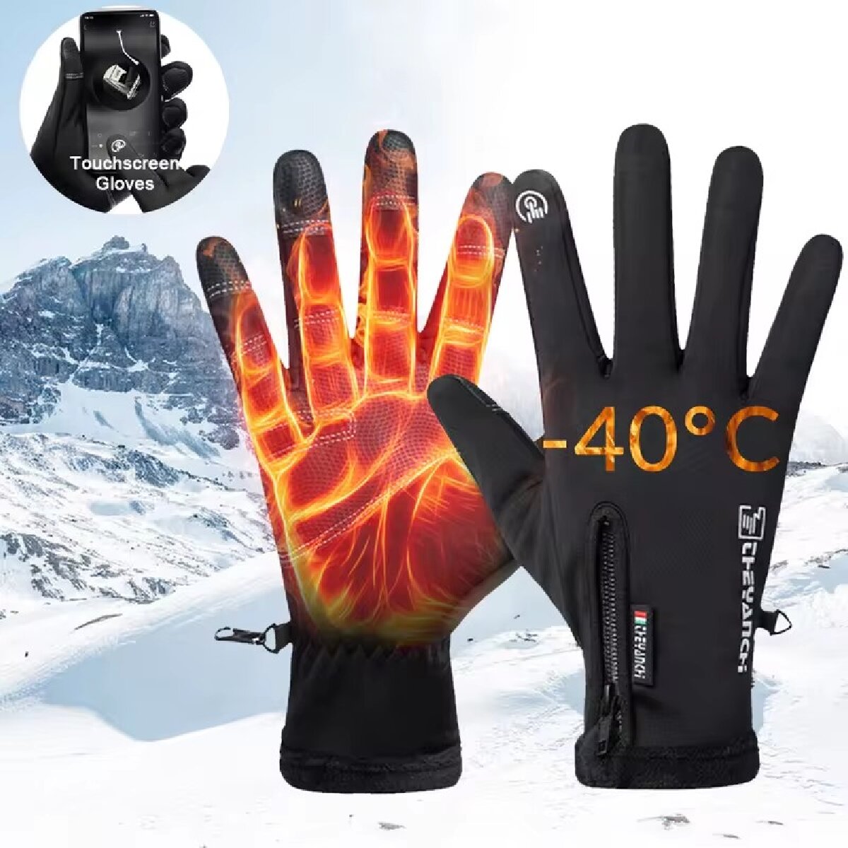 Waterproof Mitten Ski - Guanti Invernali Impermeabili Termici Touch Screen